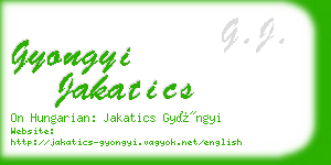 gyongyi jakatics business card